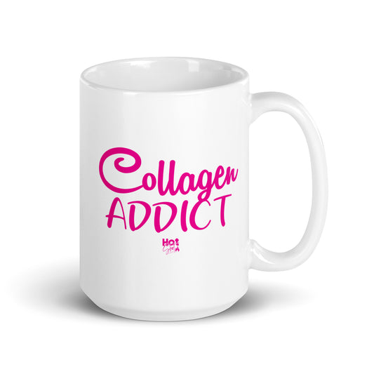 Collagen Addict White glossy mug