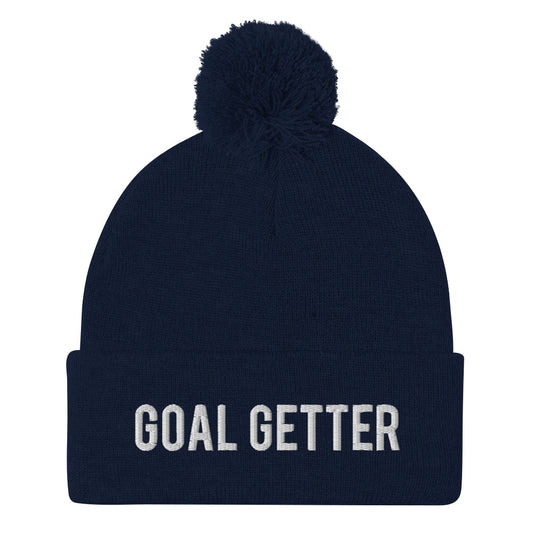 "Goal Getter" Pom-Pom Beanie