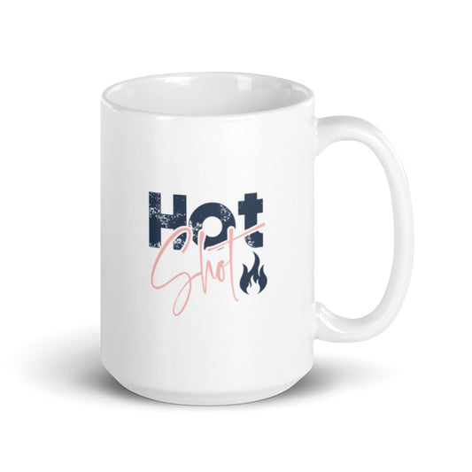 "Hot Shot" White glossy mug